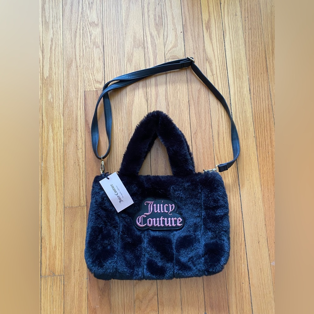 JUICY COUTURE fuzzy black bag